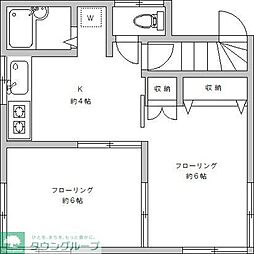 かつみ荘 2Kの間取図画像