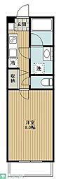 XEBEC小竹向原 1Kの間取図画像