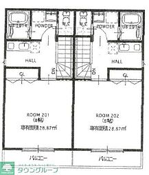 練馬区南大泉5丁目アパート 1Kの間取図画像