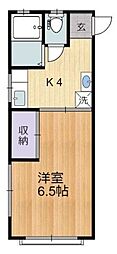 コスモ北原 1DKの間取図画像