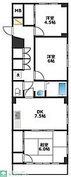 サンハイツ泉 3DKの間取図画像