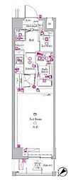 グラントゥルース小竹向原 1Kの間取図画像