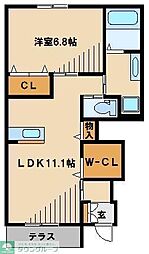 アドヴァンス4 1LDKの間取図画像