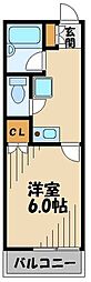 ウェルハイム梅園 1Kの間取図画像
