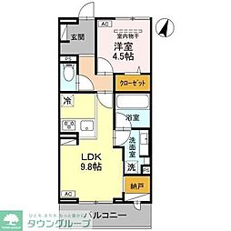 新座市栗原5丁目アパート 1LDKの間取図画像