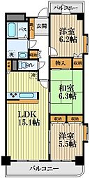オークヒルズ 3LDKの間取図画像