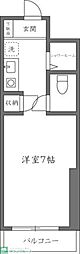 マンション・ル・レーヴ1 ワンルームの間取図画像