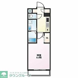 サンロレンツォK 1Kの間取図画像