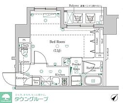 DIPS小竹向原 1Kの間取図画像