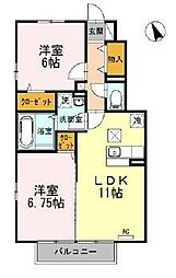 パークアベニュー2 2LDKの間取図画像