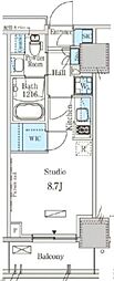 パークアクシス赤塚 ワンルームの間取図画像