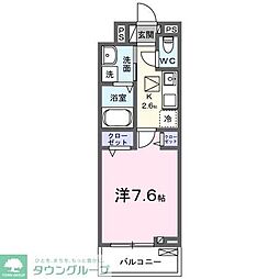 ジェルメM 1Kの間取図画像