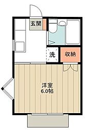 ANGEL596 1Kの間取図画像