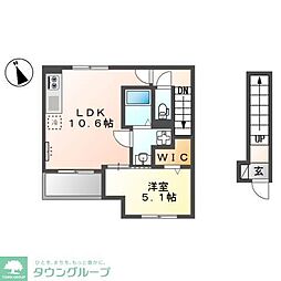 グラシア 1LDKの間取図画像