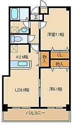 スタースクウェアー 2LDKの間取図画像