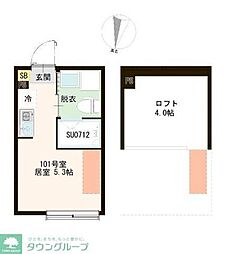 ハーモニーテラス春日町VIII ワンルームの間取図画像