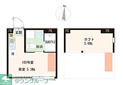 ハーモニーテラス春日町VIII ワンルームの間取図画像