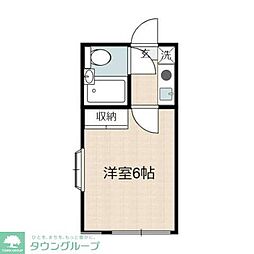 西武池袋線 石神井公園駅 徒歩14分の賃貸アパート 2階1Kの間取り