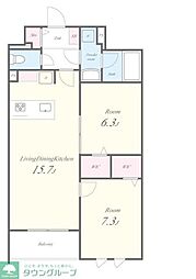 Stadt Nerima-kasugacho 3階2LDKの間取り
