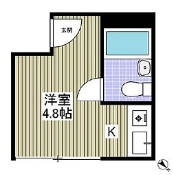 UPPER HOUSE上石神井 2階ワンルームの間取り