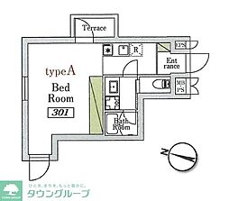 ｎ　ｆｌａｔ 3階1Kの間取り