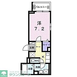 エルグ2 2階1Kの間取り