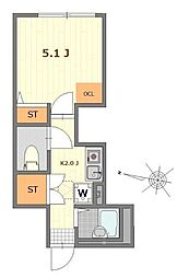 サザンロード保谷 1階1Kの間取り