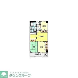 ロイヤルハイネス 2階3LDKの間取り