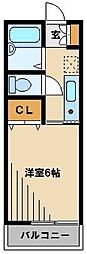 グリーンタウン5 2階1Kの間取り