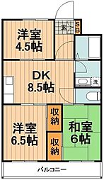 リエス成増 2階3DKの間取り