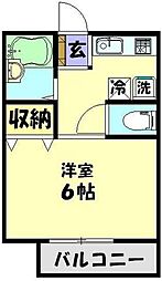 Ｓコート 2階1Kの間取り