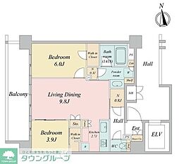 ＬｉｖｅＣａｓａ西台 9階2LDKの間取り