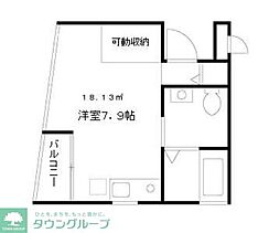 6ＢＯＸ 1階ワンルームの間取り