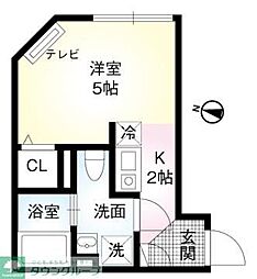 メゾンハイウェイ春日町 1階ワンルームの間取り