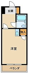 ヴィンテージ清瀬 4階ワンルームの間取り