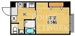 京都市営烏丸線 四条駅 徒歩4分の賃貸マンション 4階1Kの間取り