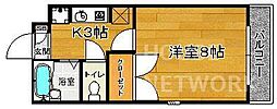 NATTYアキタ 2階1Kの間取り