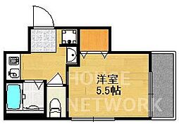 ラビスタ 5階1Kの間取り