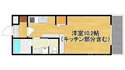 叡山電鉄叡山本線 一乗寺駅 徒歩4分の賃貸マンション 4階1Kの間取り