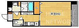 カンパネラ今出川 1Kの間取図画像