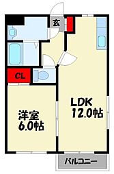 JR後藤寺線 新飯塚駅 徒歩31分の賃貸アパート 1階1LDKの間取り