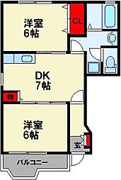 間取図画像 2DK