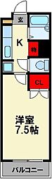カレッジコート九工大 1Kの間取図画像