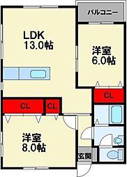 オーク菰田B 1階/-