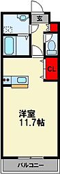 エスポアールオガワ1 ワンルームの間取図画像