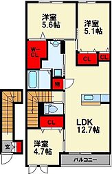 ココフラワー 3LDKの間取図画像