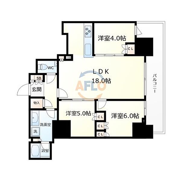 リバーガーデンタワー上町台筆ヶ崎 ｜大阪府大阪市天王寺区筆ケ崎町(賃貸マンション3LDK・16階・67.47㎡)の写真 その2