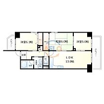 ヒルサイド四天王寺東  ｜ 大阪府大阪市天王寺区勝山3丁目（賃貸マンション3LDK・5階・66.04㎡） その2