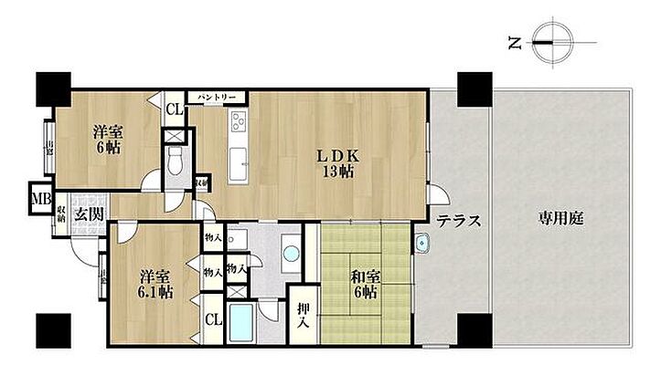 間取り ライオンズマンション港西第5 1階/-