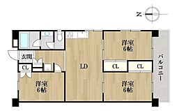 プラザフェニックス熱田 3LDKの間取図画像